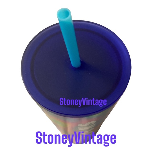 3/$45 Starbucks Iridescent Rainbow Marbled Oil Slick Stainless Steel Venti 24oz - Picture 3 of 4